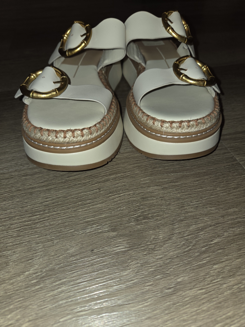 Dolce Vita Rysha Ivory Leather Platform Sandals - Picture 3 of 4